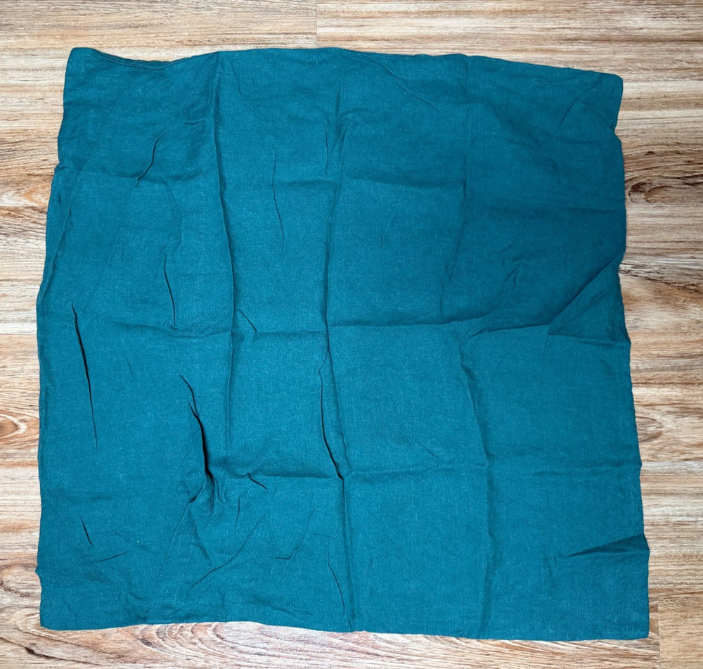 Pottery Barn Belgian Flax Linen Sham - Euro Sham - Pine Green 26x26